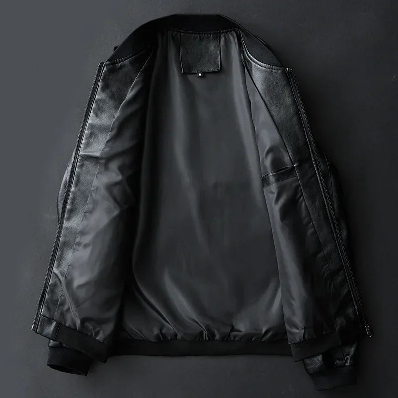 Dastan Faux Leather Bomber Jacket