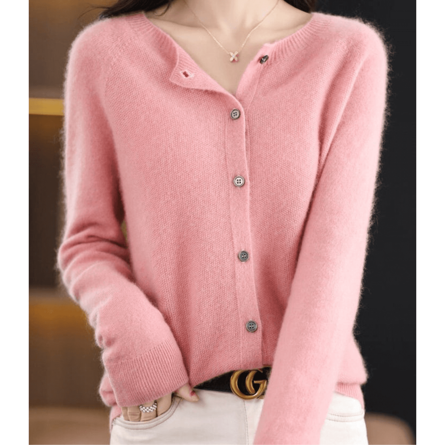 Livia Cashmere Blend V-Neck Cardigan