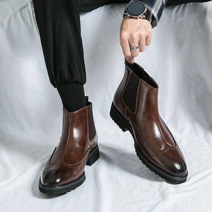 Davenport Faux Leather Chelsea Boots