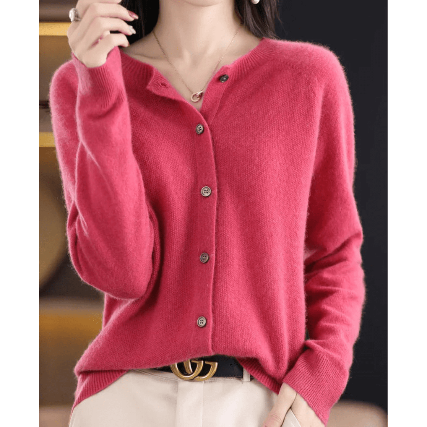 Livia Cashmere Blend V-Neck Cardigan