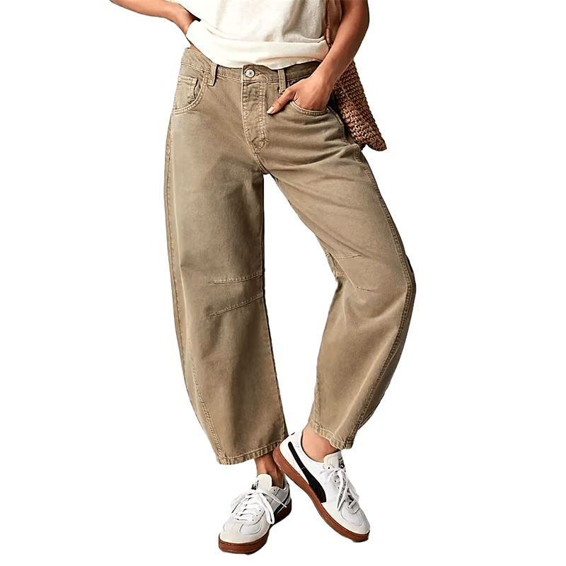 Classic Mid-Rise Barrel Denim Jeans