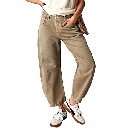 Classic Mid-Rise Barrel Denim Jeans