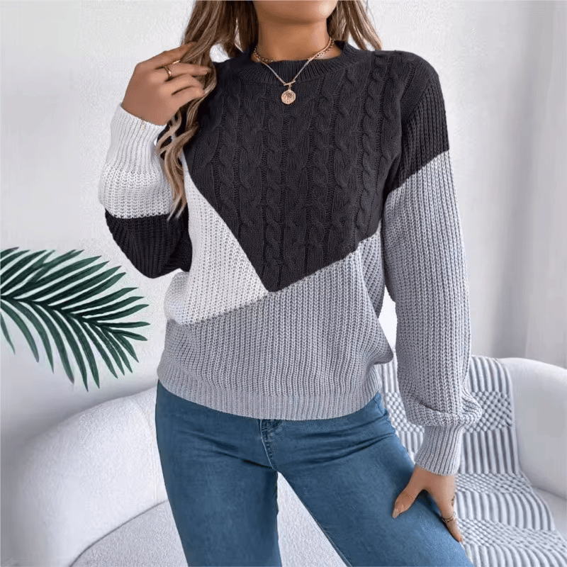 Marvella Color-Block Knit Sweater