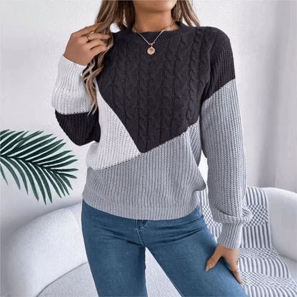 Marvella Color-Block Knit Sweater