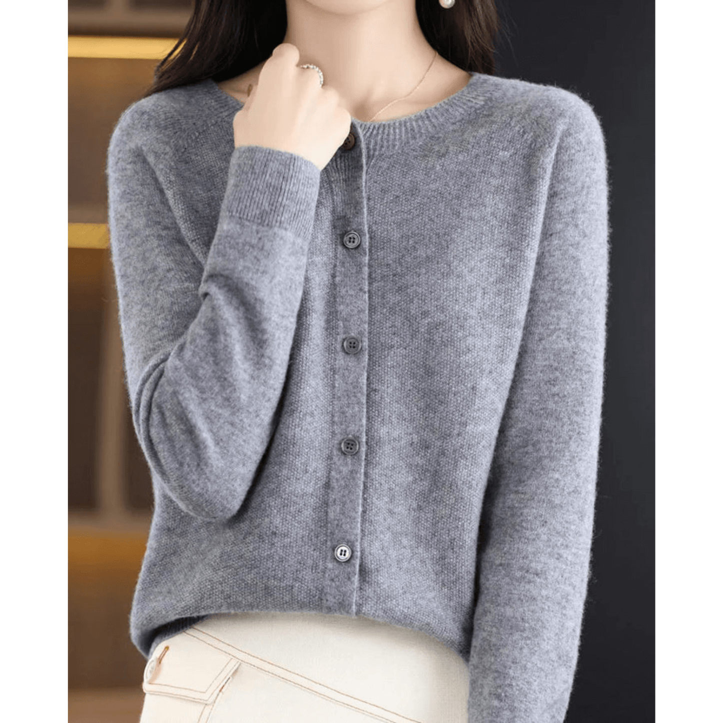Livia Cashmere Blend V-Neck Cardigan