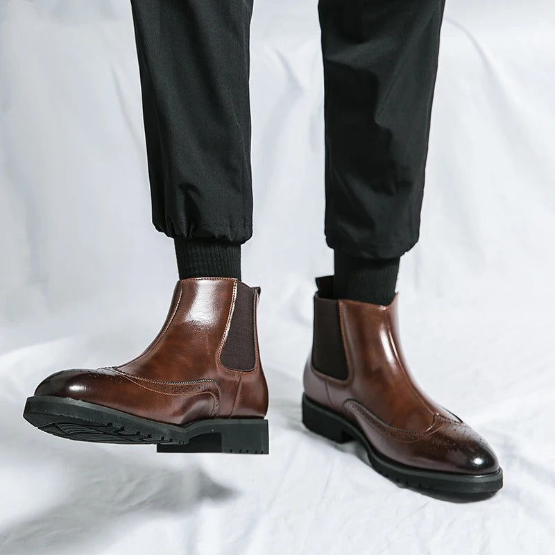 Davenport Faux Leather Chelsea Boots