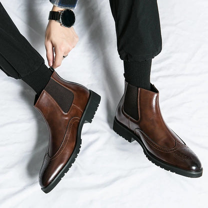 Davenport Faux Leather Chelsea Boots