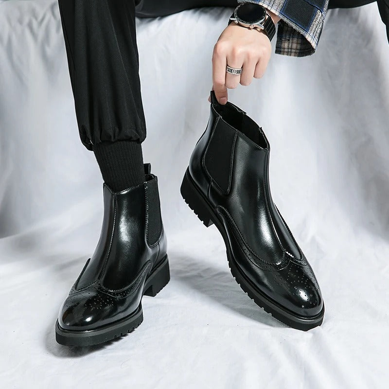 Davenport Faux Leather Chelsea Boots