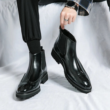 Davenport Faux Leather Chelsea Boots