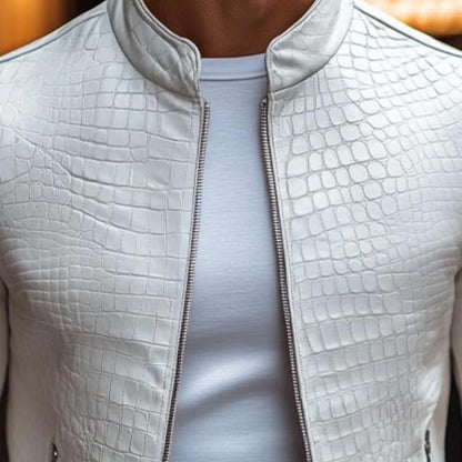 Men’s Lucien Stand Collar Leather Jacket
