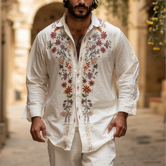 Men’s Alentejo Embroidered Linen Shirt
