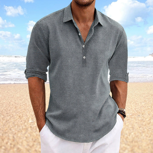 Ellery Solid Linen Button Shirt