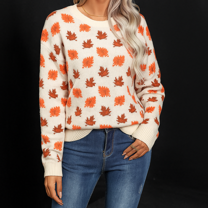 Women’s Maribel Leaf Pattern Knit Pullover