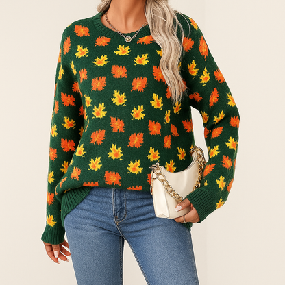 Women’s Maribel Leaf Pattern Knit Pullover