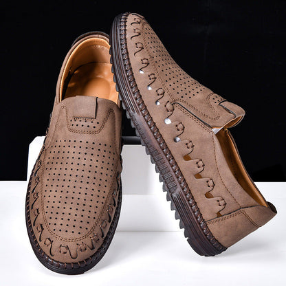 Aldric Hand-Stitched Faux Leather Loafers