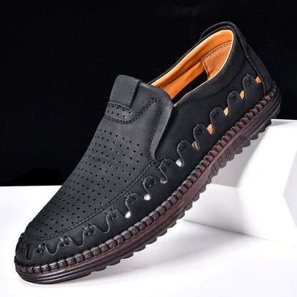 Aldric Hand-Stitched Faux Leather Loafers