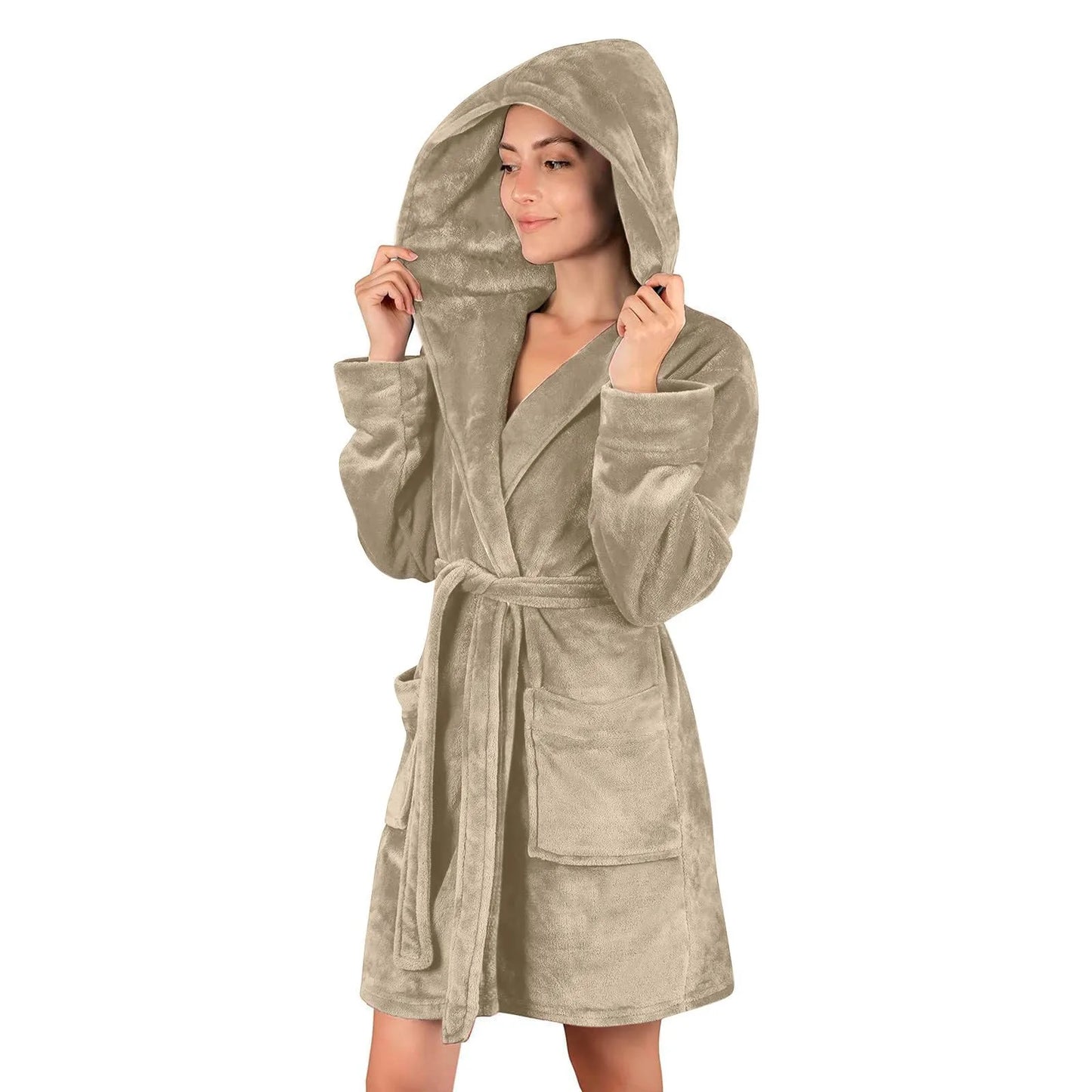 Marivelle Plush Hooded Robe