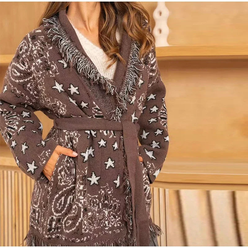 Celvarra Patterned Knit Cardigan