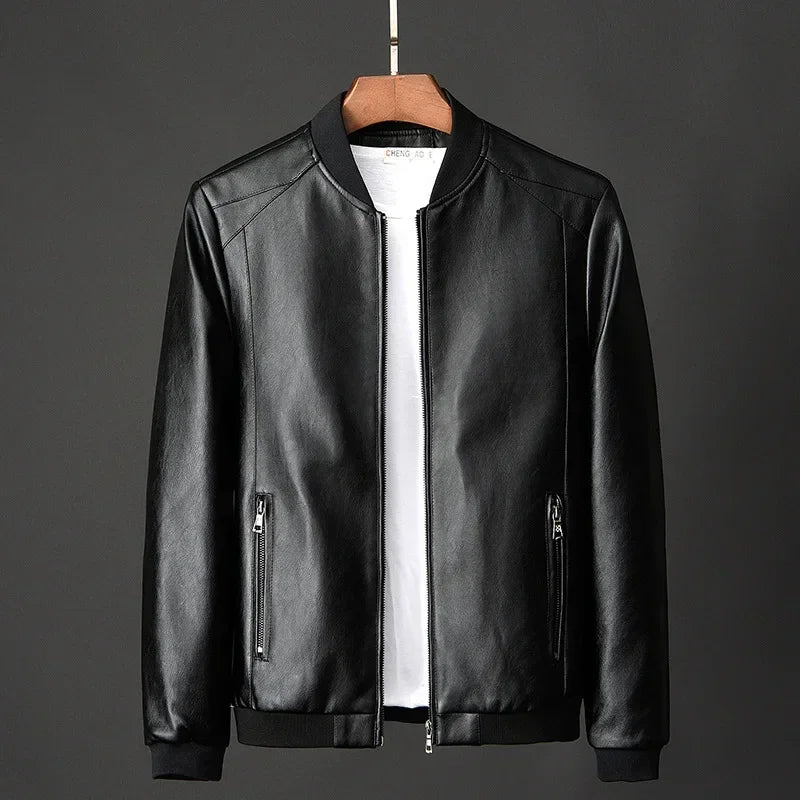 Dastan Faux Leather Bomber Jacket