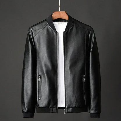 Dastan Faux Leather Bomber Jacket