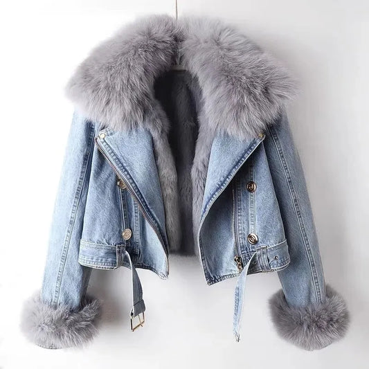 Fur Lined Denim Jacket