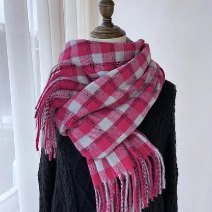 Melviera Check Fringe Scarf