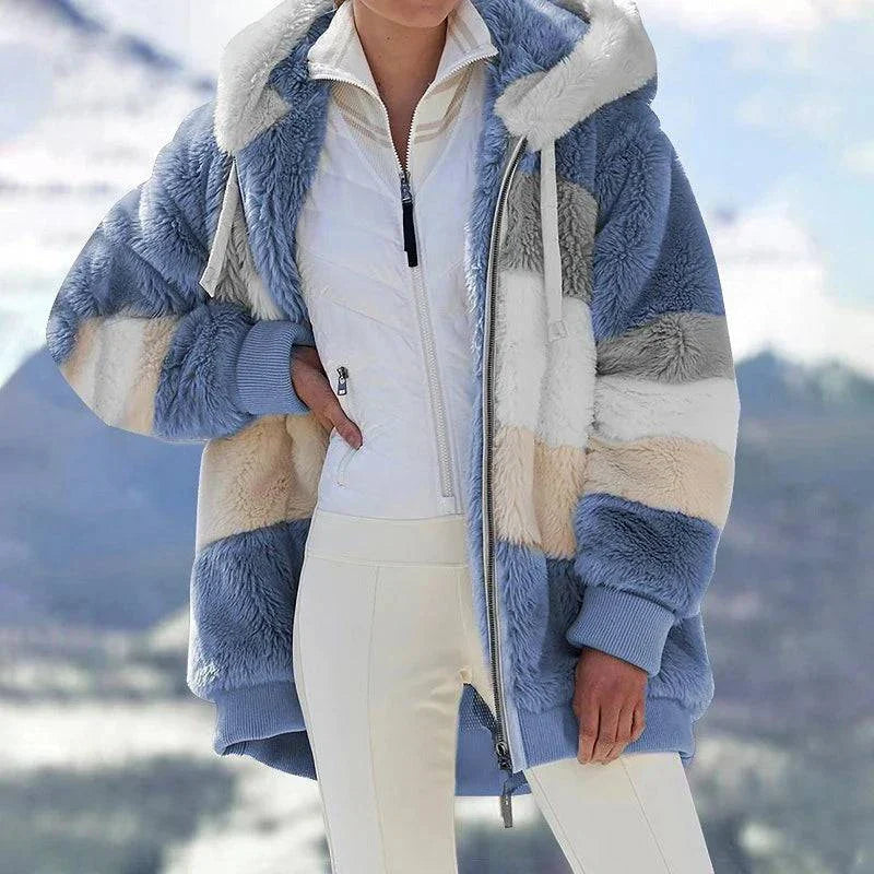 Women’s Arlena Plush Colorblock Overcoat