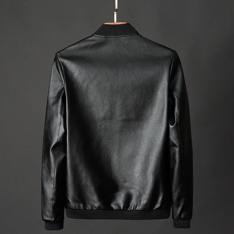 Dastan Faux Leather Bomber Jacket