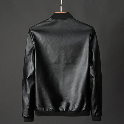 Dastan Faux Leather Bomber Jacket
