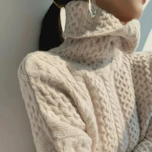 Aveline Braided Cashmere Turtleneck Sweater