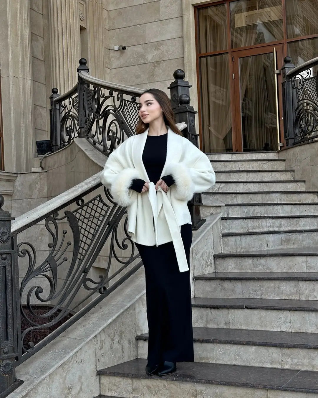 Elysia Faux Fur Cuff Coat