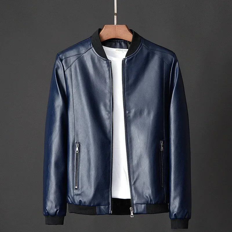Dastan Faux Leather Bomber Jacket