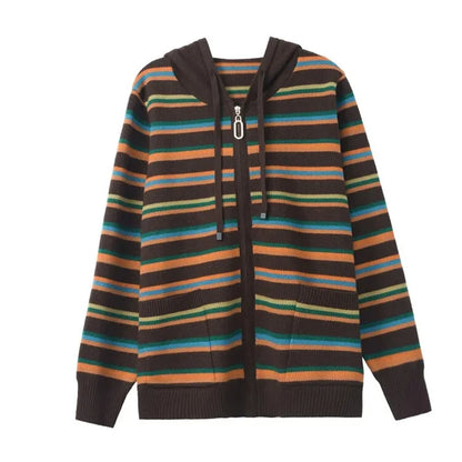 Cambrio Striped Hooded Cardigan