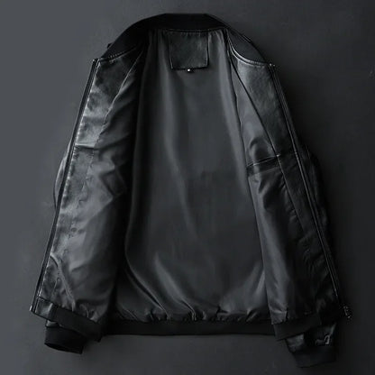 Dastan Faux Leather Bomber Jacket