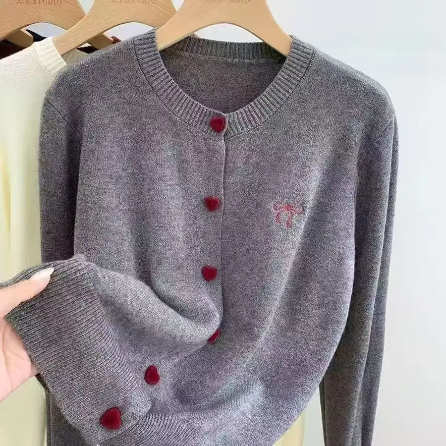 Lunvara Heart Knit Cardigan