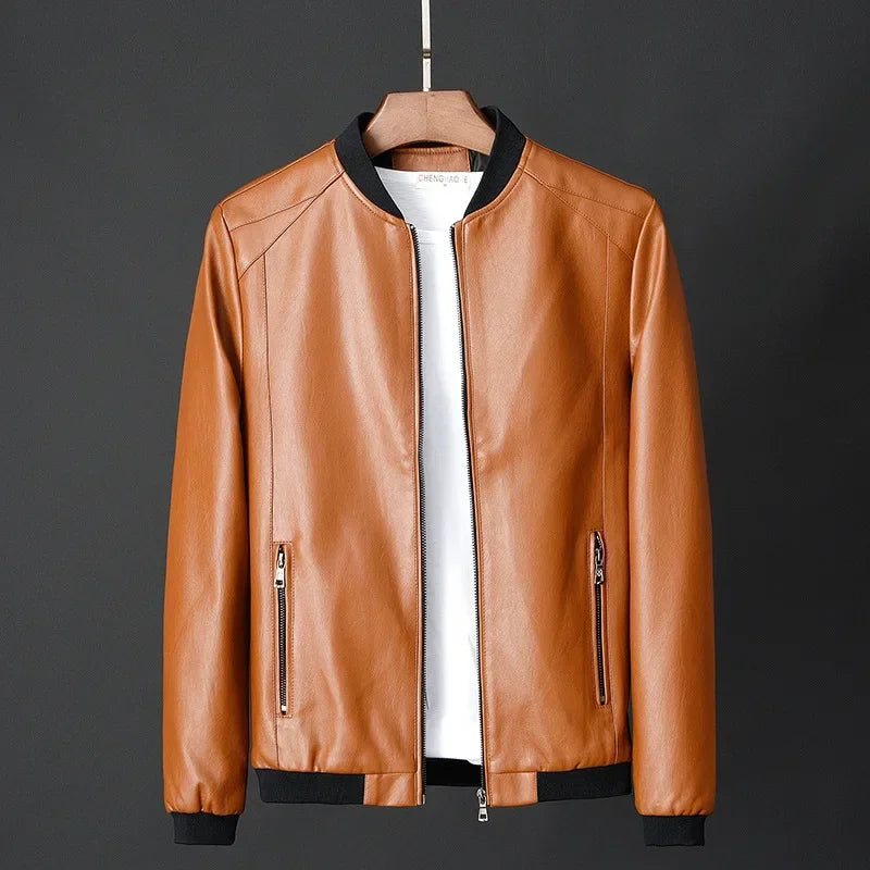 Dastan Faux Leather Bomber Jacket