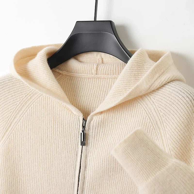 Alsten Merino Wool Zip-Up Sweater