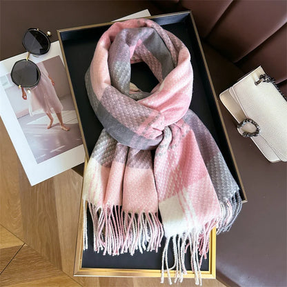 Arvella Plaid Tassel Scarf