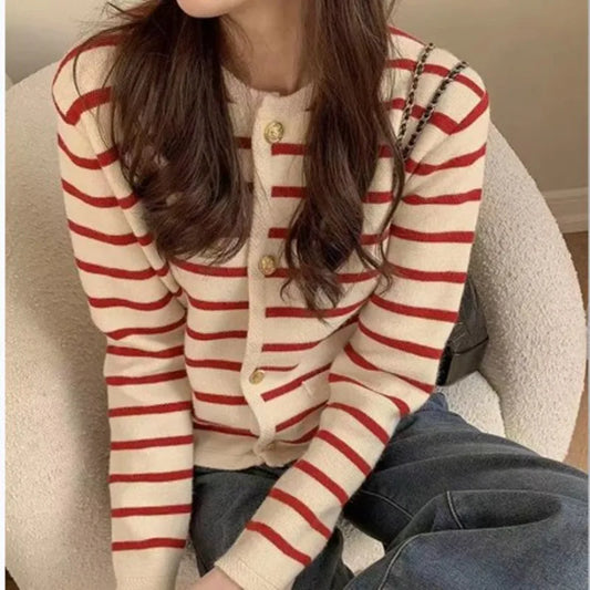 Liorra Striped Knit Cardigan