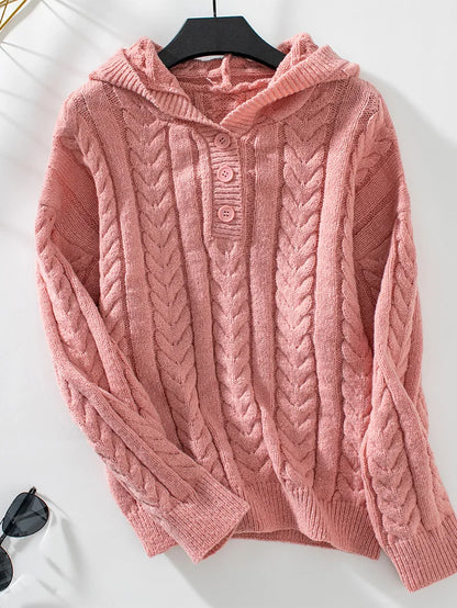 Marcella Knit Button Hoodie