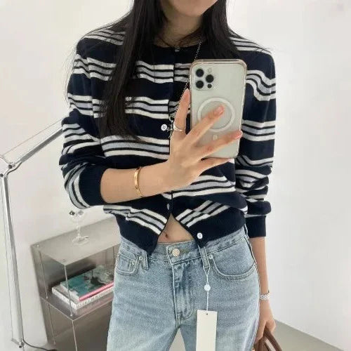 Portella Striped Knit Cardigan