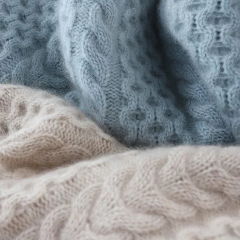 Aveline Braided Cashmere Turtleneck Sweater