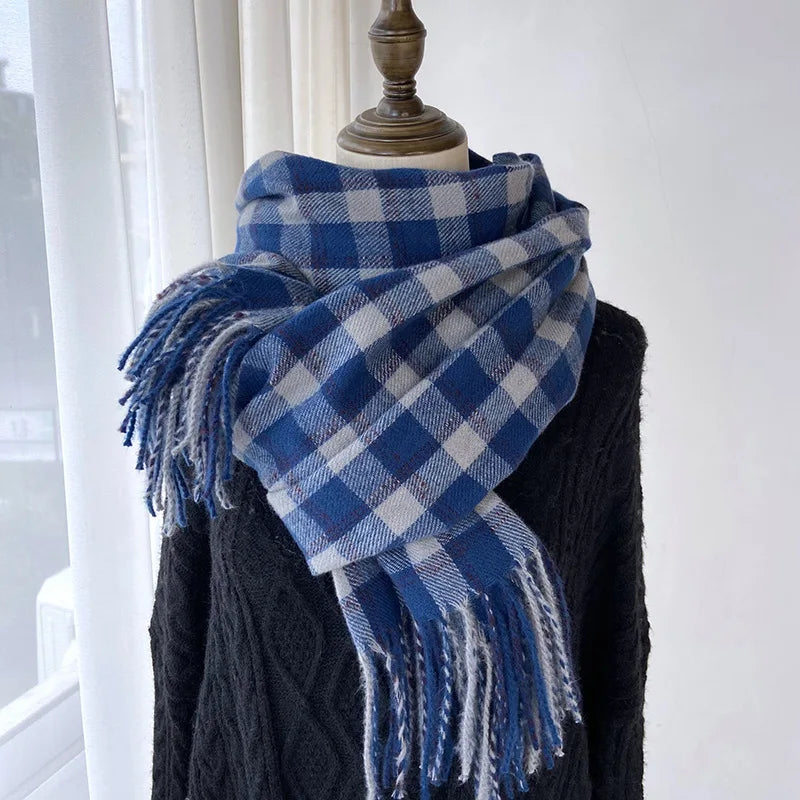Melviera Check Fringe Scarf