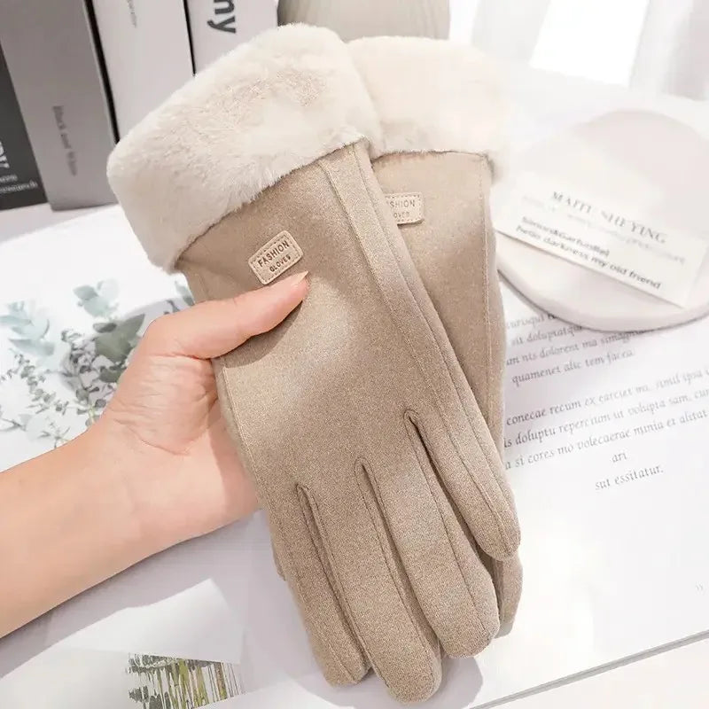 Lunavia Faux Suede Plush Gloves