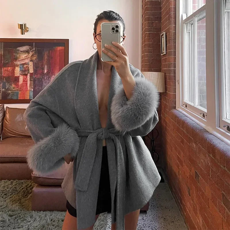 Elysia Faux Fur Cuff Coat