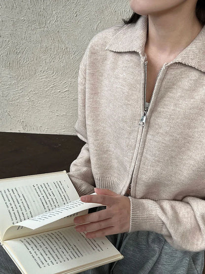 Sorella Double-Zip Knit Cardigan