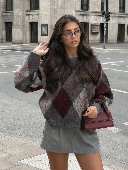 Lerida Argyle Knit Sweater