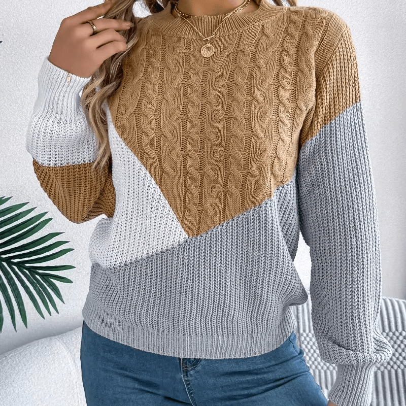 Marvella Color-Block Knit Sweater