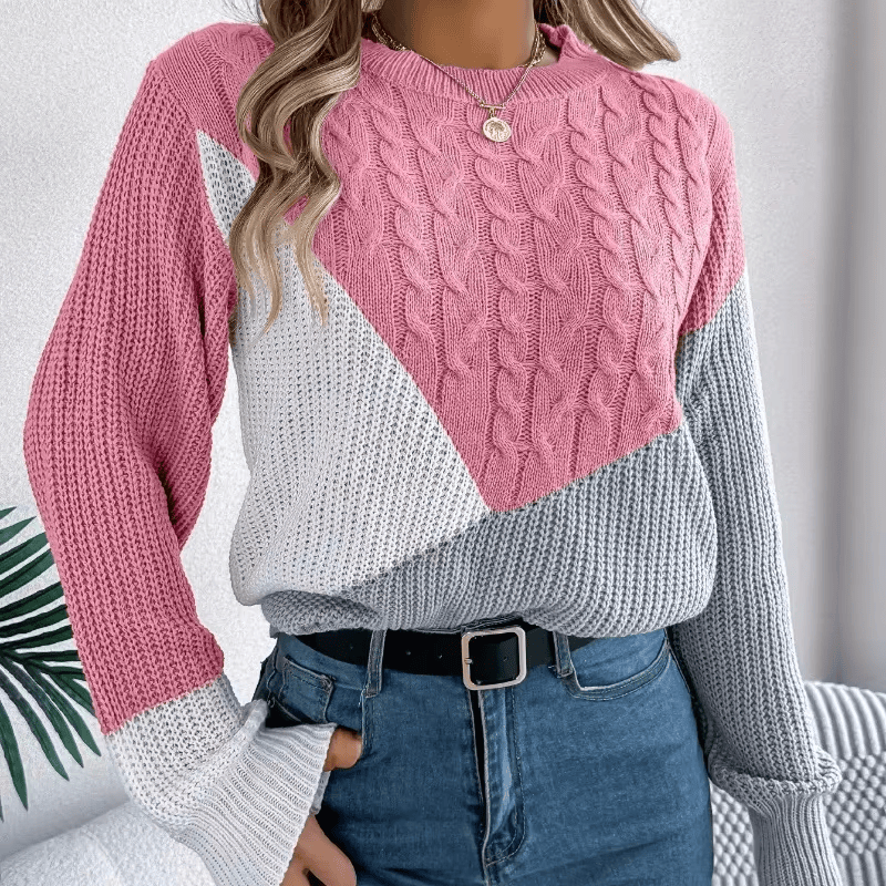 Marvella Color-Block Knit Sweater