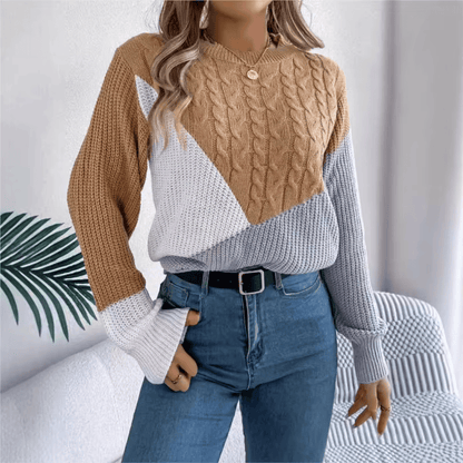 Marvella Color-Block Knit Sweater